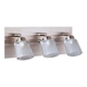 Aplique Pared 3 Luces Baño Inoxidable Vidrio Platil Con Led Cálida
