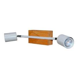 Linea Agalma 2 Luces Base Madera Blanco