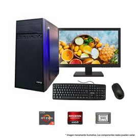 PC ARMADA AMD RYZEN 5 5600GT 8GB SSD 240GB TECLADO MOUSE PARLANTES CON MONITOR