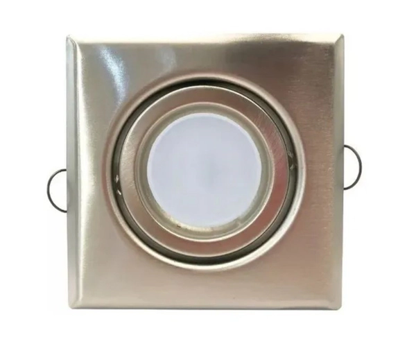 Pack X10 Spot Embutir Led Cuadrado Luz 7W Calida Plata