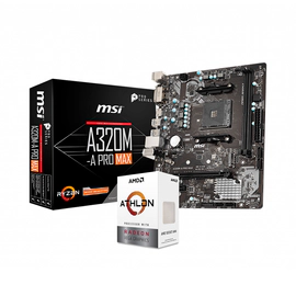 COMBO MOTHERBOARD MSI A320M-A PRO MAX + MICRO AMD ATHLON 3000G 3.5GHZ AM4 C/RAD