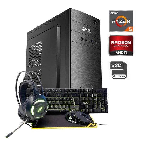 PC ARMADA GAMER RYZEN 5 4600G 8GB SSD 480GB GABINETE 550W TECLADO MOUSE AURICUL