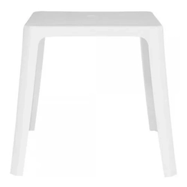 Mesa Intima De Plastico Cuadrada Blanca Garden Life