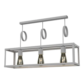 Lampara Colgante Techo Rectangular Cubo Tres Luces Bulbo E27
