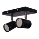 Aplique Riel Base Techo 2 Luces Spot Cilindro Dicro Led Gu10 Negro