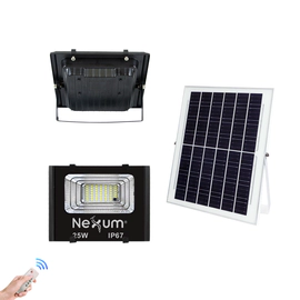 Reflector Solar Nexum 25W con Panel Solar Para Exteriores Luz Fría