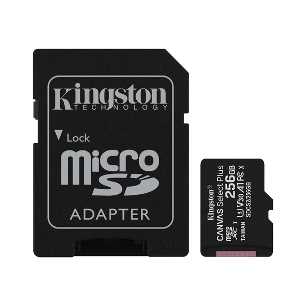 TARJETA DE MEMORIA MICROSD 256GB KINGSTON CANVAS SELECT PLUS CLASE 10