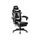 SILLA GAMER LETOS LE-40B CON APOYA PIE NEGRA Y BLANCO