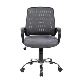 SILLA DE OFICINA ONE BOX OB-SO3 MALLA Y BASE CROMO NEGRA