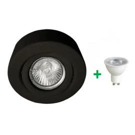 Plafon Semi Embutido Movil Dicro Completo Led 7w 220v Negro Cálido
