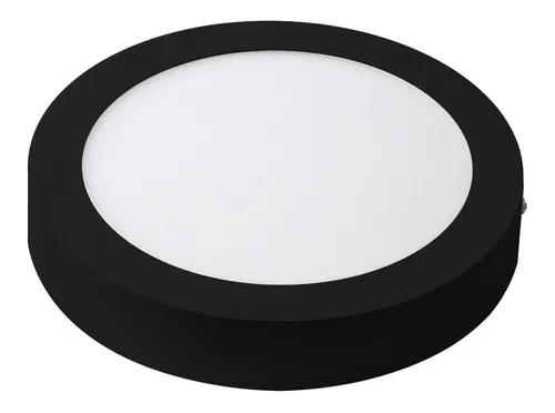 Pack X4 Panel Led 18w Aplicar Redondo Negro Frío 1500lm Techo