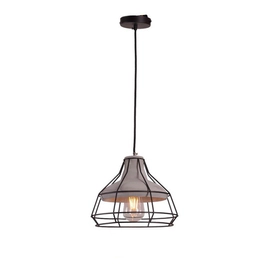 Colgante Einar Jaula Metal Con Cemento 1 Luz E27