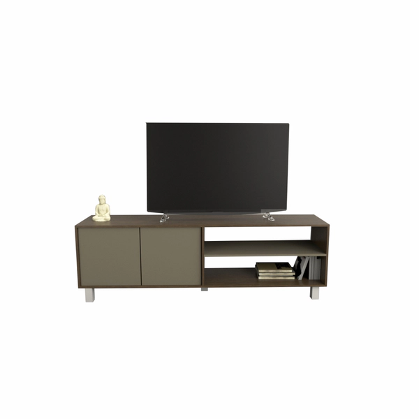 Rack Mesa Para Led Tv 4100 Minimalista Nordico Moderna Nogal con Gris