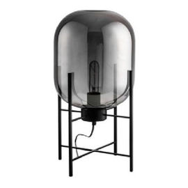 Lampara De Mesa Rita Vidrio Humo E27  Negro