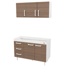 Combo Mueble Cocina Mosconi 1,20m Sin Bac Blanco Carva Mezzo
