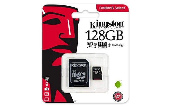 TARJETA DE MEMORIA MICROSD 128GB KINGSTON CANVAS SELECT CLASE 10