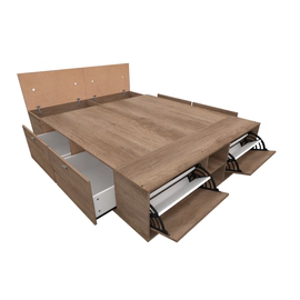 Cama Box 2 Plazas Mosconi 140 X 190 Benethon Grei