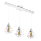 Lampara Colgante 3 Luces Mini Jaula Diamante E27 Apto Led Blanco