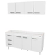 Combo Mueble Cocina Mosconi 1,60m Sin Bacha Blanco