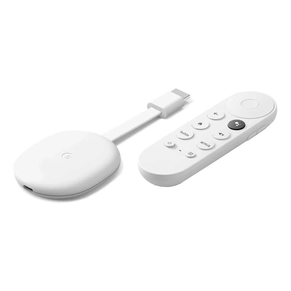 GOOGLE CHROMECAST 4 4K GOOGLE TV CONTROL DE VOZ WIFI BLUETOOTH SNOW CON FUENTE