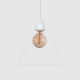Colgante Geo Triangulo Deco Vintage 2 Luces Base Lineal Led Blanco