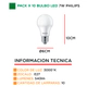 Pack X10 Ecohome Bulbo 7W Calido