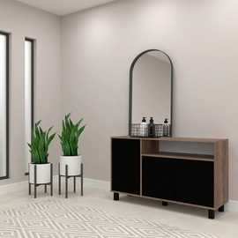 Vajillero Doors 130 Mosconi Nebraska Gris y Negro