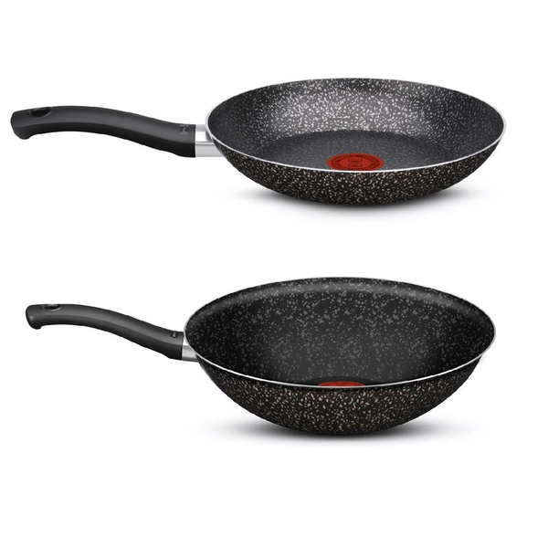 SET SARTEN Y WOK TEFAL STONE EFF L2Z1IVB81 24 Y 28CM