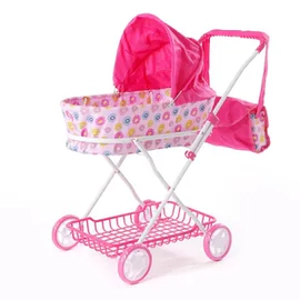 Coche Cuna De Muñeca Con Bolso Rainbow Rosa