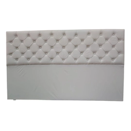 Respaldo Sommier King 2 Metros Ecocuero Multicapitone Rombo Color Crudo