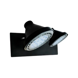 Aplique Pared Spot 2 Luces Oslo Cuadrado Negro