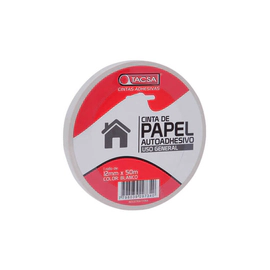 CINTA DE PAPEL BLANCA 12MM X 50M TACSA