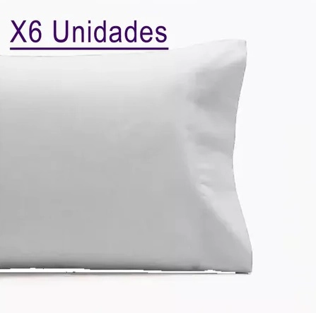 Pack x 6 Fundas de Almohada Cannon King Hotelera 50x105cm Blancas