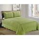 Cubrecama 2 1/2 Pza Amarelo Quilt Liso Verde Malva + 2 Fundas