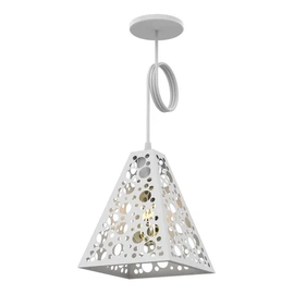 Colgante Aluminio Blanco Hole Vintage 1 Luz Apto Led
