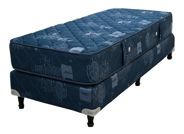Conjunto Sommier 1 plaza Espejo de luna 80x190 Resortes