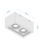 Plafon Cardanico Dicro Rectangular 2 Luces 225X134X106 Negro