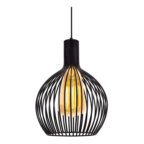 Colgante Veloso 1 Luz Hierro E27 Negro