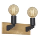 Aplique Lucca E27 2 Luces 315X145X145 Chapa Simil Madera Negro