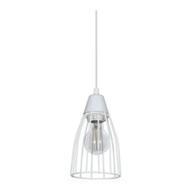 Colgante Jaula Cono Deco Diseño Vintage 1 Luz E27 Apto Led Blanco