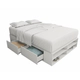 Box De Cama Cajonera Zapatero 6442 2 Plazas Base Sommier 140 Blanco
