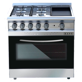 COCINA SAHO JITAKU GRILL 820 - VISOR 82CM 4 HORNALLAS ACINOX PLANCHA DE ACERO