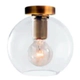 Aplique 1 Luz Powel E27 Con Globo Vidrio Transparente Oro