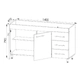 BAJOMESADA ORLANDI AB 3017 BAHIA - ABEDUL 2 PUERTAS 1 ESTANTE 3 CAJONES