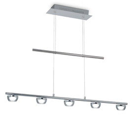 Lampara Colgante Led con Subibaja Tulipas 5 Luces Lineal 25W 220V Plata