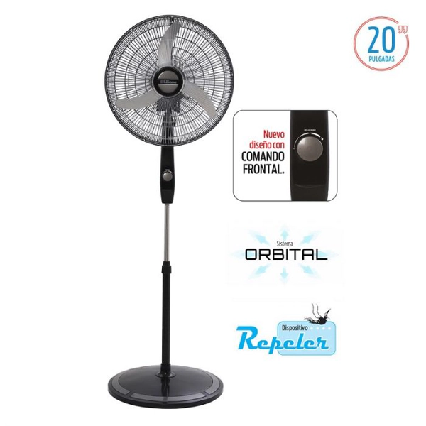 Ventilador de Pie Liliana Vpc20B - 20 90W Parrilla Cromada Repeler Comando Fron