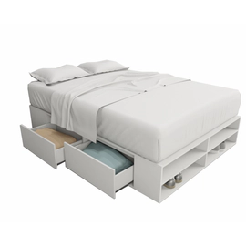 Box De Cama Cajonera Zapatero 6442 2 Plazas Base Sommier 140 Blanco