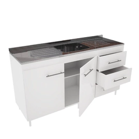 BAJOMESADA ORLANDI BL 3014 BAHIA - BLANCO 2 PUERTAS 1 ESTANTE 3 CAJONES