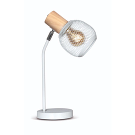 Velador Moderno Linea Osaka Cabezal Madera E27 220V Blanco