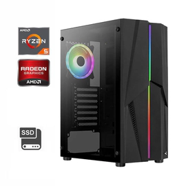 PC ARMADA GAMER AMD RYZEN 5 5600GT 8GB SSD 480GB RGB TECLADO MOUSE PAD AURICULA